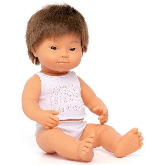 Miniland Other - Miniland Inclusive Doll 15”• Caucasian Boy with Down Syndrome